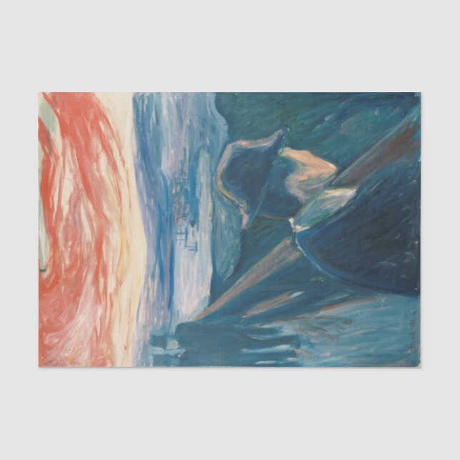 Sick Mood at Sunset, Despair (by Edvard Munch) Tissue Paper (Front)