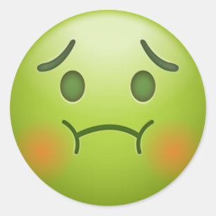 Sick note Emoji Face Classic Round Sticker