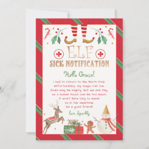 Sick Notice from Elf Sick Notify Personalise Invitation