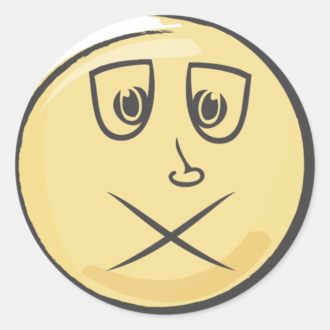 Sick Retro Emoji Classic Round Sticker (Front)