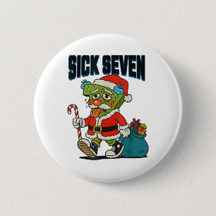Sick Seven 67 Costume Funny Christmas Santa Men Ki 6 Cm Round Badge
