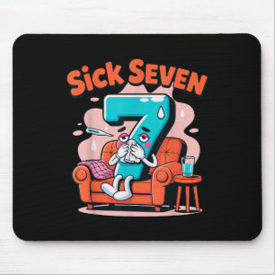 Sick Seven 67 Funny Wordplay Costume Math Joke Hum Mouse Mat