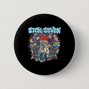 Sick Seven 67 Graffiti Meme Six Seven Fun Street U 6 Cm Round Badge