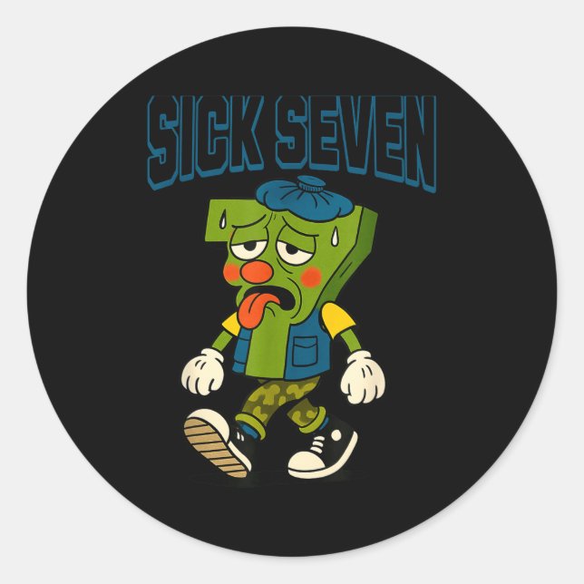 Sick Seven 67 Halloween Costume For Pular Design  Classic Round Sticker (Front)