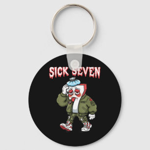 Sick Seven 67 Meme Funny Gen Alpha Slang Brainrot Key Ring