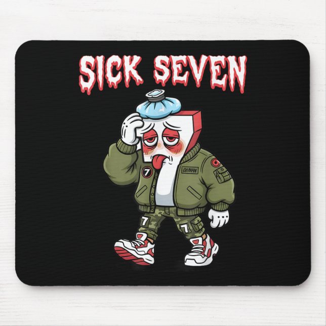 Sick Seven 67 Meme Funny Gen Alpha Slang Brainrot  Mouse Mat (Front)