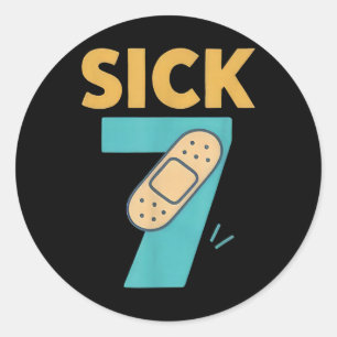 Sick Seven Fun Wordplay Meme 6 7 Six Seven Drip Classic Round Sticker