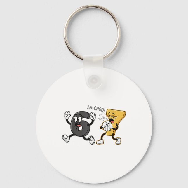 Sick Seven Funny 67 Six Seven Meme Pun Gen Alpha S Key Ring (Front)
