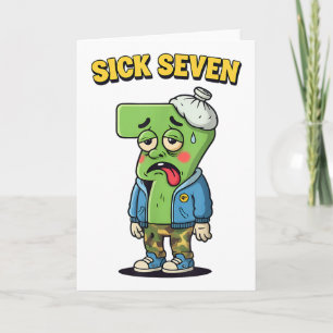 Sick Seven Funny Meme Trending 6 7 Halloween Costu Card