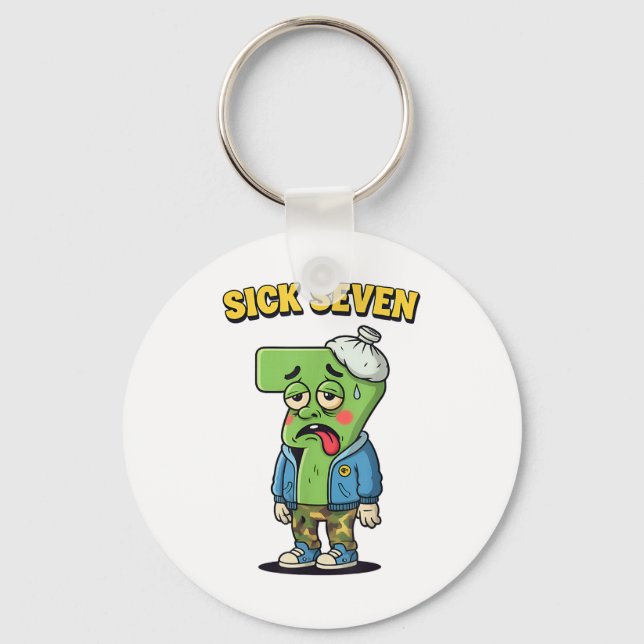 Sick Seven Funny Meme Trending 6 7 Halloween Costu Key Ring (Front)