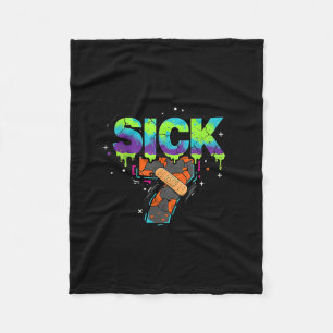 Sick Seven Meme Graffiti Drip Fun Wordplay  Fleece Blanket