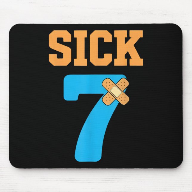 Sick Seven Meme Six Seven Sick 7 Funny Byndage  Mouse Mat (Front)