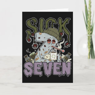 Sick Seven Meme Tee 67 Six Seven Funny Wordplay  Card
