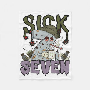 Sick Seven Meme Tee 67 Six Seven Funny Wordplay Fleece Blanket