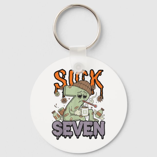 Sick Seven Meme Tee 67 Six Seven Funny Wordplay Ha Key Ring (Front)