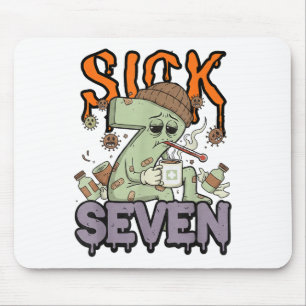 Sick Seven Meme Tee 67 Six Seven Funny Wordplay Ha Mouse Mat