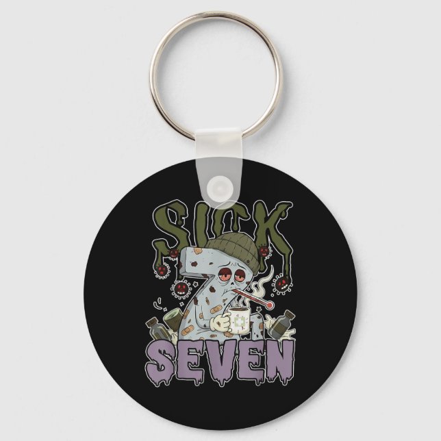 Sick Seven Meme Tee 67 Six Seven Funny Wordplay  Key Ring (Front)