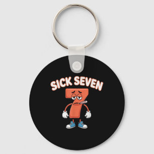 Sick Seven Meme Tee Six Seven Fun Wordplay _2  Key Ring