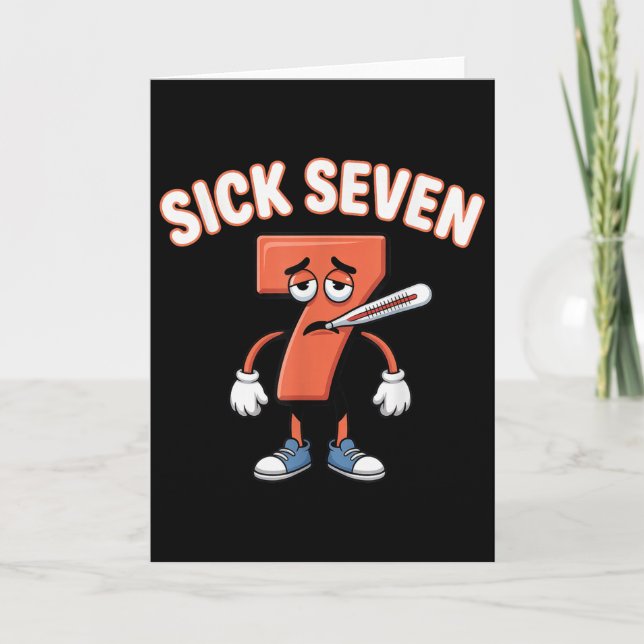 Sick Seven Meme Tee Six Seven Fun Wordplay _3  Card (Front)
