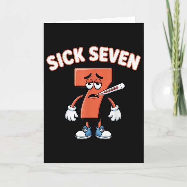 Sick Seven Meme Tee Six Seven Fun Wordplay _4  Card (Front)