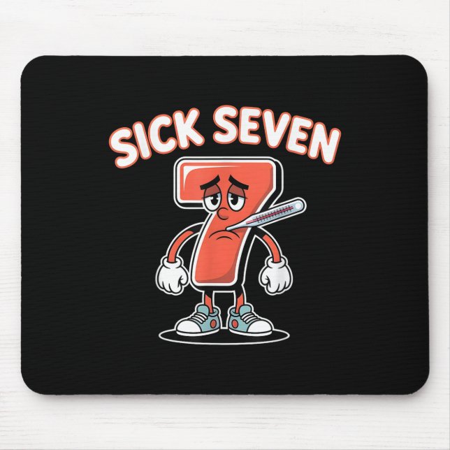 Sick Seven Meme Tee Six Seven Fun Wordplay _5  Mouse Mat (Front)