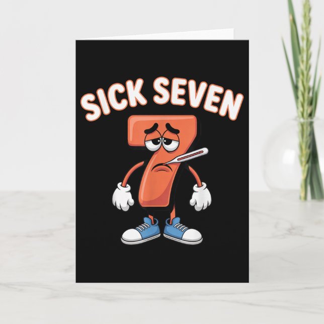 Sick Seven Meme Tee Six Seven Fun Wordplay _6  Card (Front)