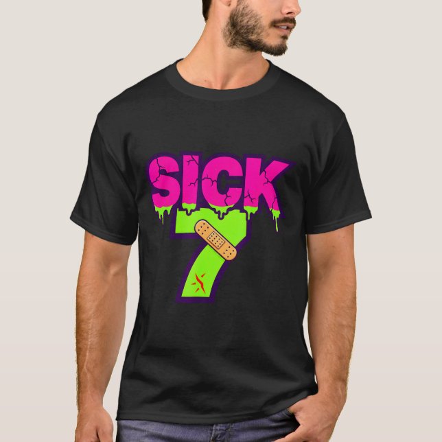 Sick Seven Meme Tee Six Seven Fun Wordplay Drip  (Front)