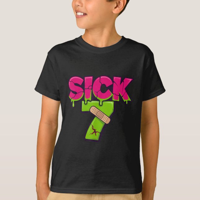 Sick Seven Meme Tee Six Seven Fun Wordplay Drip  (Front)