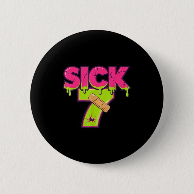 Sick Seven Meme Tee Six Seven Fun Wordplay Drip  6 Cm Round Badge (Front)