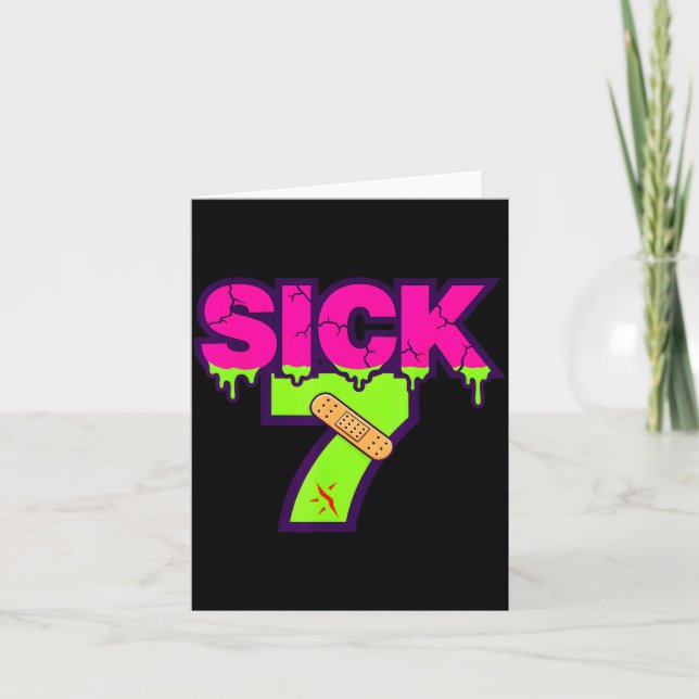Sick Seven Meme Tee Six Seven Fun Wordplay Drip  Card (Front)