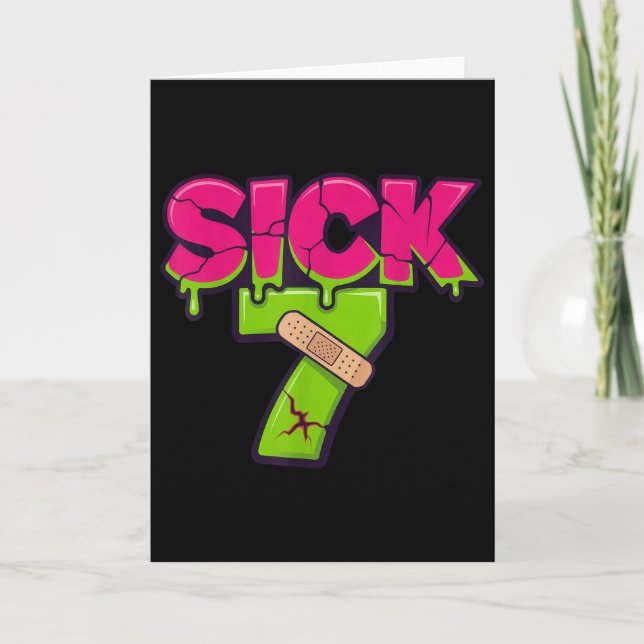 Sick Seven Meme Tee Six Seven Fun Wordplay Drip  Card (Front)
