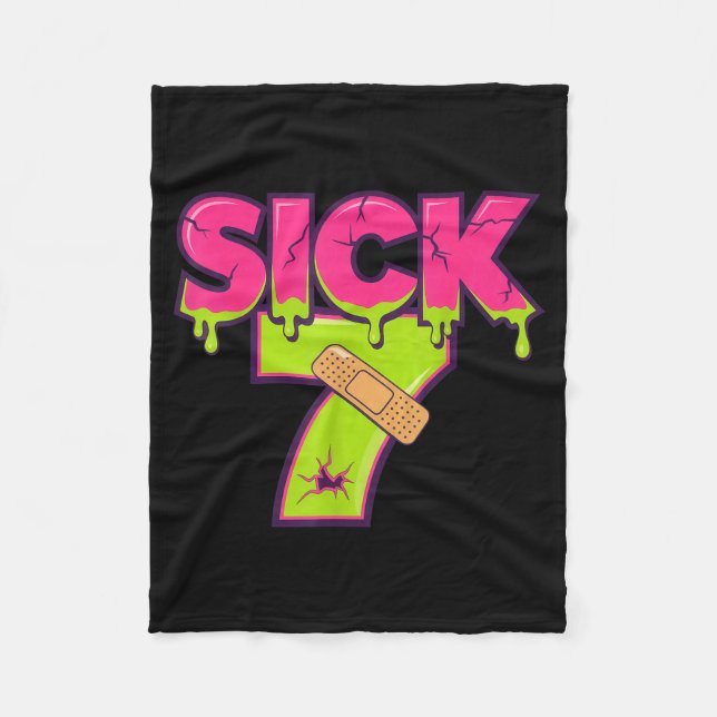 Sick Seven Meme Tee Six Seven Fun Wordplay Drip  Fleece Blanket (Front)