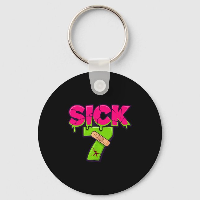 Sick Seven Meme Tee Six Seven Fun Wordplay Drip  Key Ring (Front)