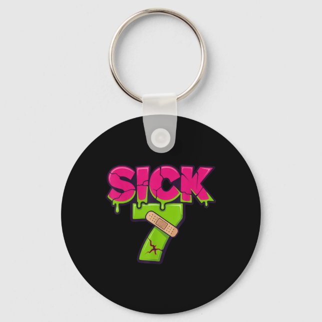 Sick Seven Meme Tee Six Seven Fun Wordplay Drip  Key Ring (Front)