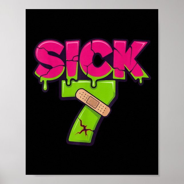 Sick Seven Meme Tee Six Seven Fun Wordplay Drip  Poster (Front)