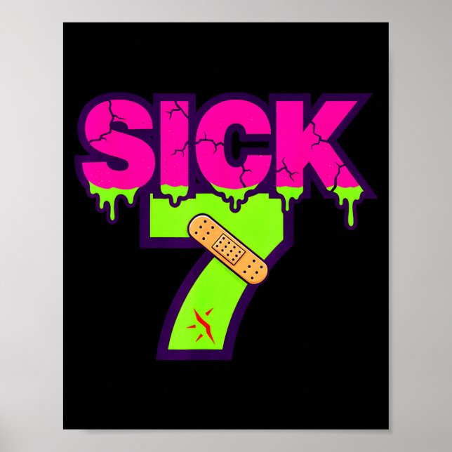 Sick Seven Meme Tee Six Seven Fun Wordplay Drip  Poster (Front)