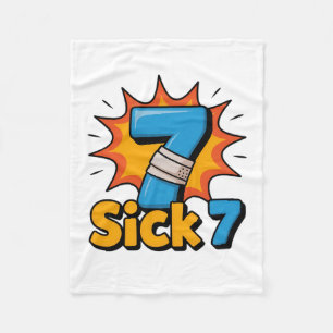 Sick Seven Meme Tee Six Seven Fun Wordplay Fleece Blanket