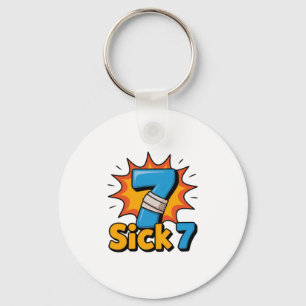 Sick Seven Meme Tee Six Seven Fun Wordplay  Key Ring