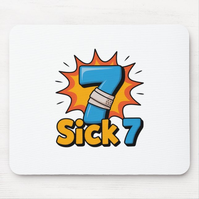 Sick Seven Meme Tee Six Seven Fun Wordplay  Mouse Mat (Front)