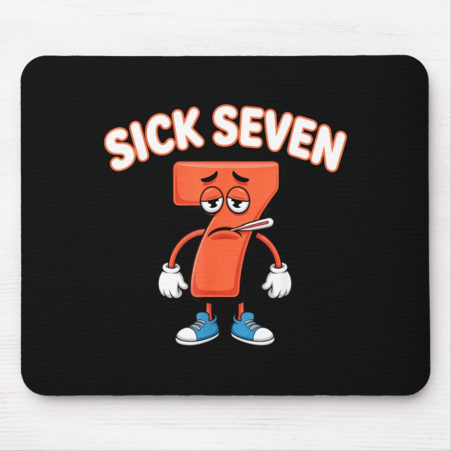 Sick Seven Meme Tee Six Seven Fun Wordplay  Mouse Mat (Front)