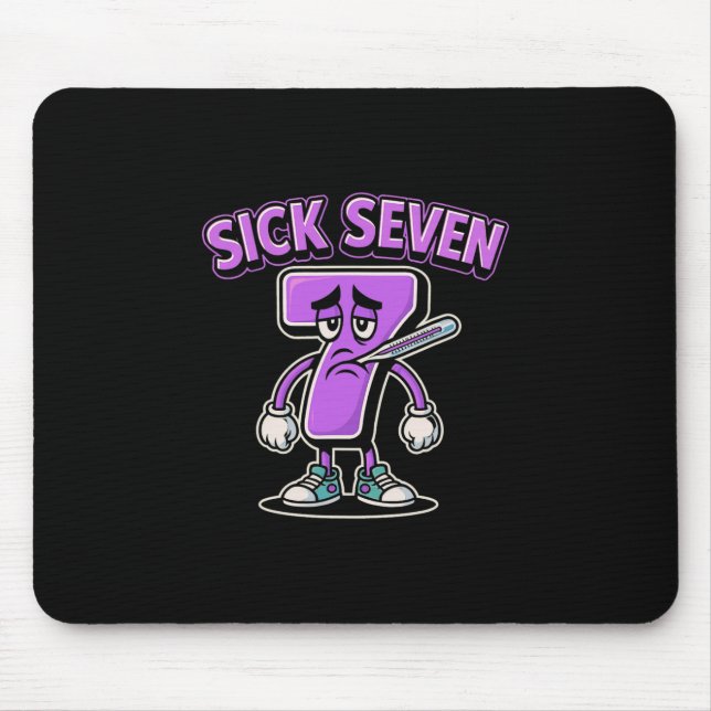 Sick Seven Meme Tee Six Seven Fun Wordplay Sick 7  Mouse Mat (Front)