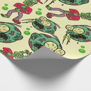 Sick Zombie Pattern Wrapping Paper