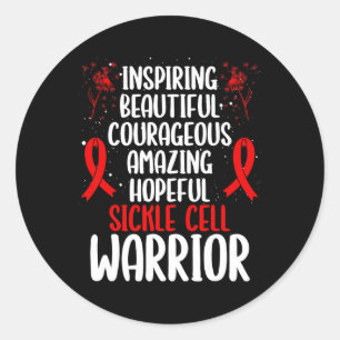 Sickel Cell Awareness Movement Fighter Inspiring W Classic Round Sticker
