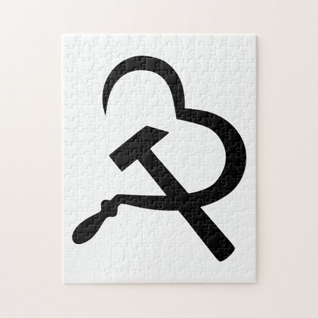 Sickle And Hammer, Heart, Love, Communism Jigsaw Puzzle (Vertical)