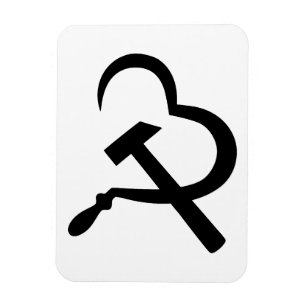 Sickle And Hammer, Heart, Love, Communism Magnet