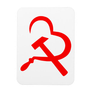 Sickle And Hammer, Heart, Love, Communism Magnet