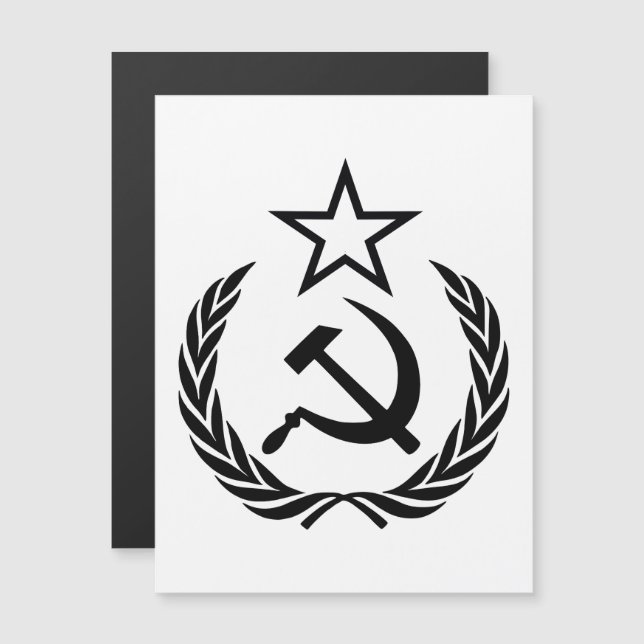 Sickle And Hammer, USSR, CCCP, Communism Magnetic Invitation (Front/Back)