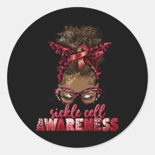 Sickle Cell Anaemia Awareness Black Woman Sickle C Classic Round Sticker