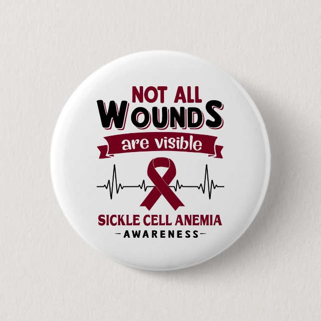 Sickle Cell Anaemia Awareness Month Ribbon Gifts 6 Cm Round Badge (Front)