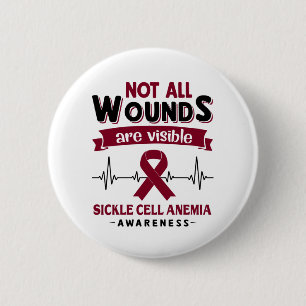 Sickle Cell Anaemia Awareness Month Ribbon Gifts 6 Cm Round Badge